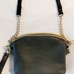 Charming Charlie Black Luxury Vegan Leather Crossbody / Wristlet Bag