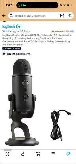 Yeti- BLUE podcast microphone on stand