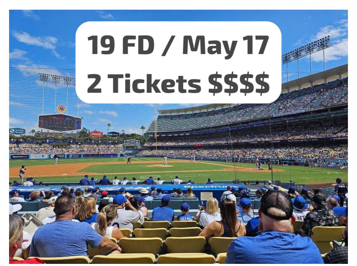 Dodgers Tickets for sale!! 2 Tickets 