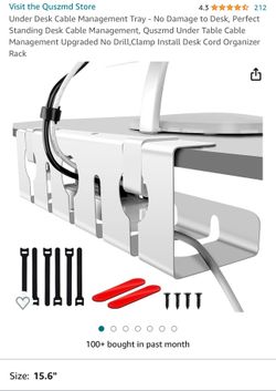Unused Under Desk Cable Management Tray