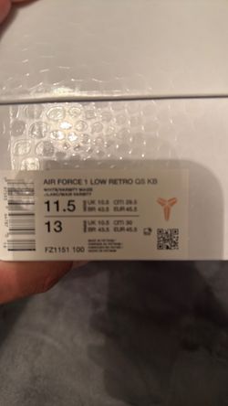 Air Force 1 Low Retro Kobe Bryant, Brand new never worn