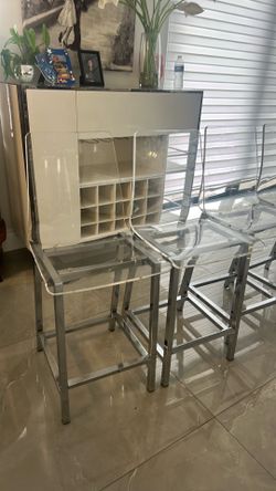 4 high stools clear