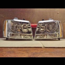 07-14 Chevy Tahoe / Suburban / Avalanche Headlights Faros Calaveras Micas Luces Lamps 