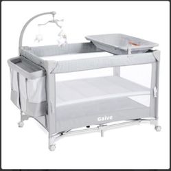 Baby Bassinet, Pack and Play, Bedside Crib Sleeper, Diaper Changer Includes Comfy Mattress 4 in 1i