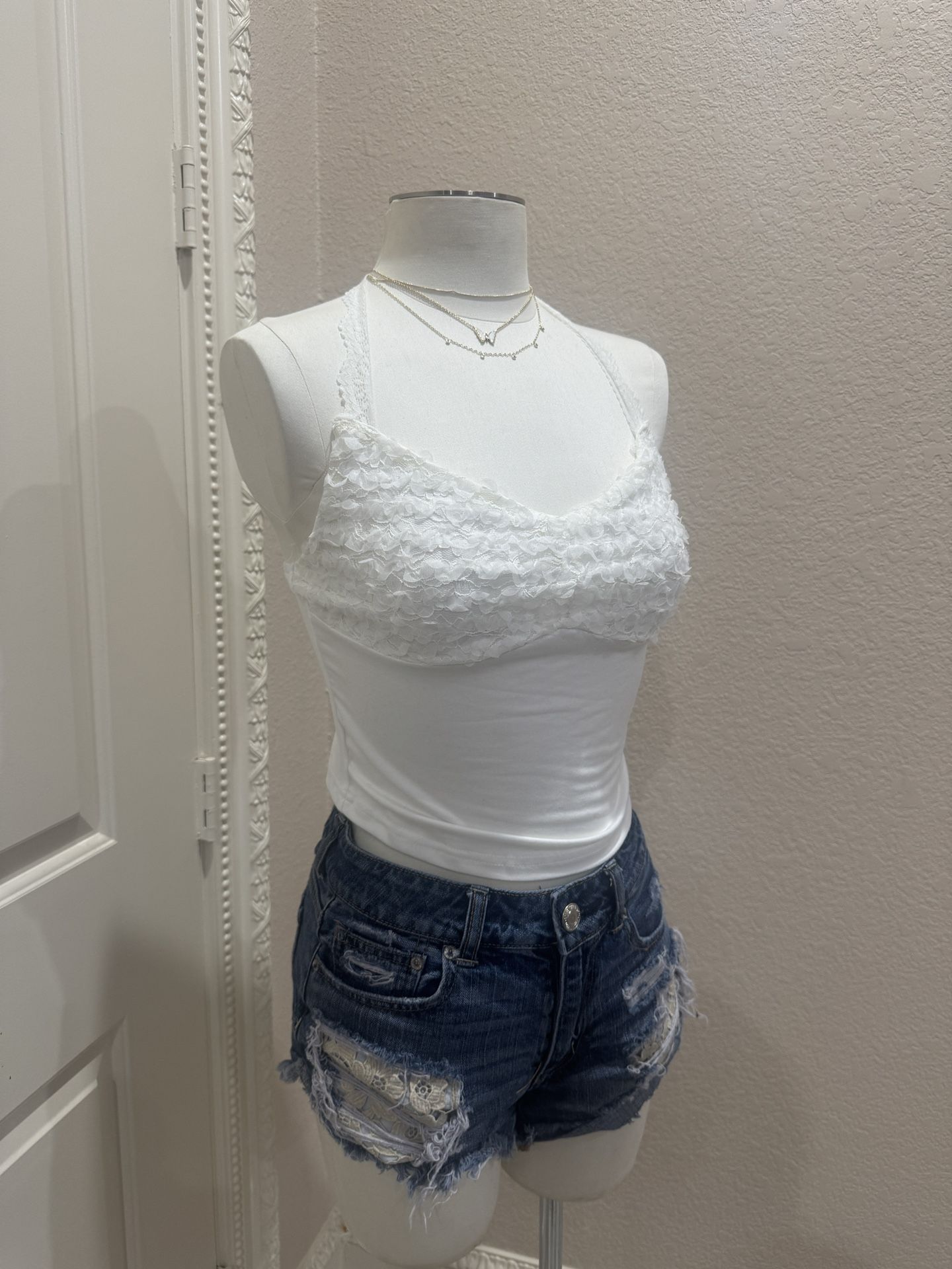 White Halter Top