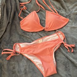 NWOT- Salmon Pink Triangle Bikini - SMALL