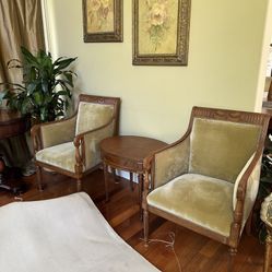 Antique Sofa And Chair Set With Two End Tables 