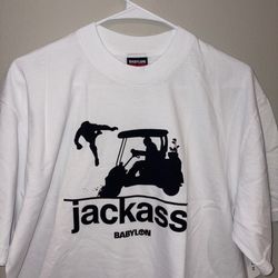 Jackass x Babylon T Shirt - Golf Cart White Tee - SIZE M