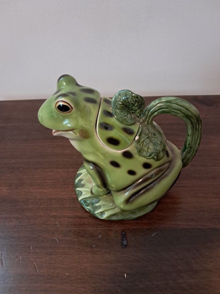 Hand painted watering frog