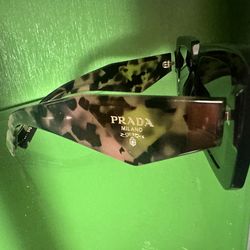 Prada Sunglasses Toirtoise shell and black funky rectangular