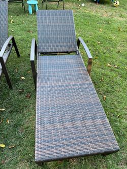 Outdoor Wicker Chaise Lounge Chair