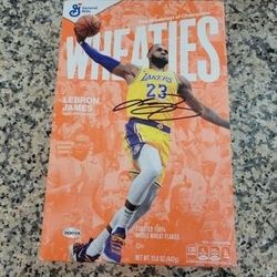 Autographed Wheaties box LeBron James With Coa