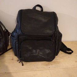 Black Leather Backpack And Brown Leather Backpack 25.00 For Both Or 10.00 A Peice. 