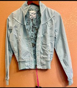 Manny Girl, Cotton Light Blue Girl's Jacket,  Size 10/12