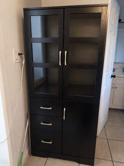 MUST GO ASAP - Black Cabinet with Storage