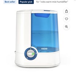 Vicks Warm Mist Humidifier, 250 sq ft, Blue, V750 (only used one time when we need