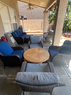 Sofas with tables and chairs