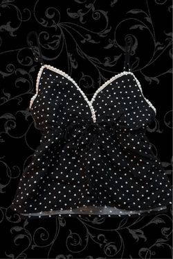 Black Polka Dot Babydoll Top