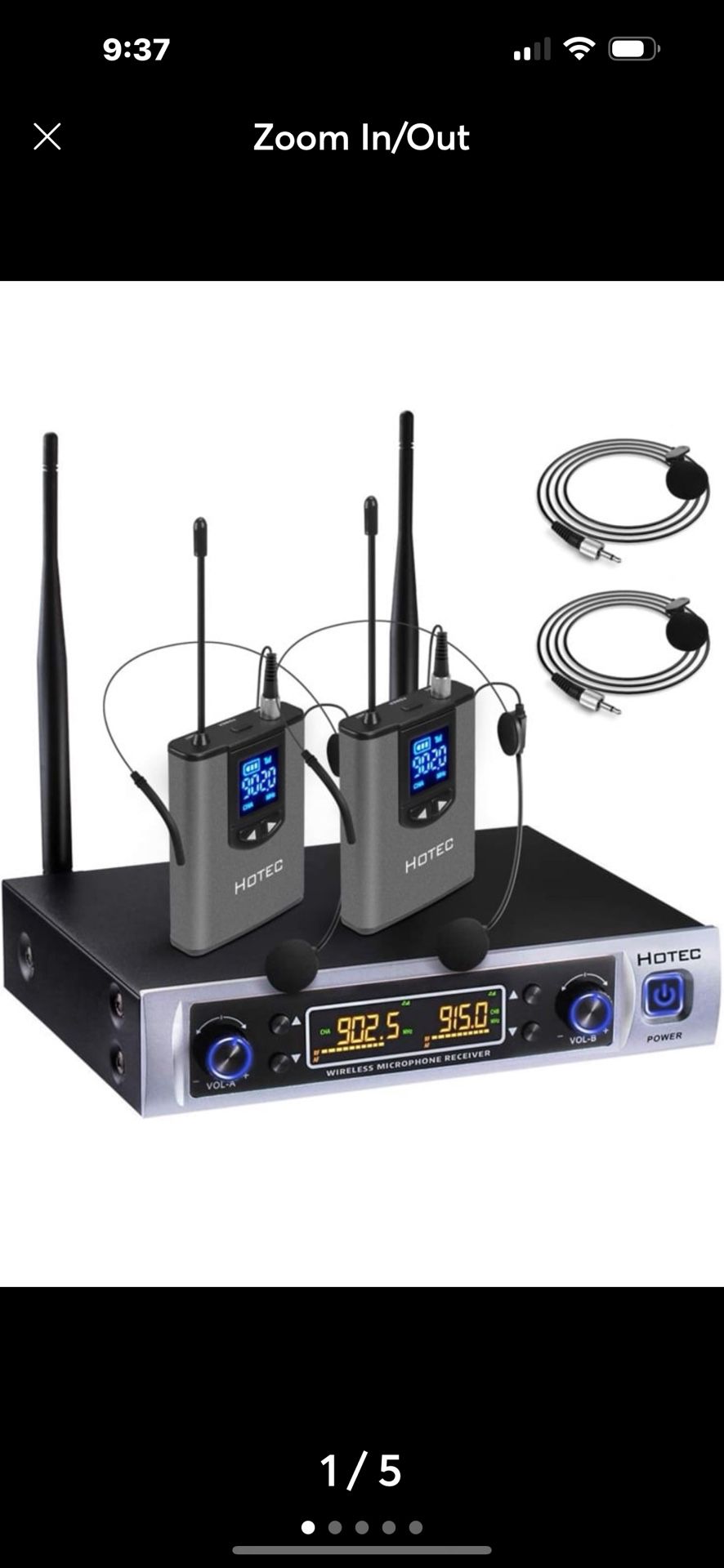 HOTEC UHF Dual Wireless Microphone System
