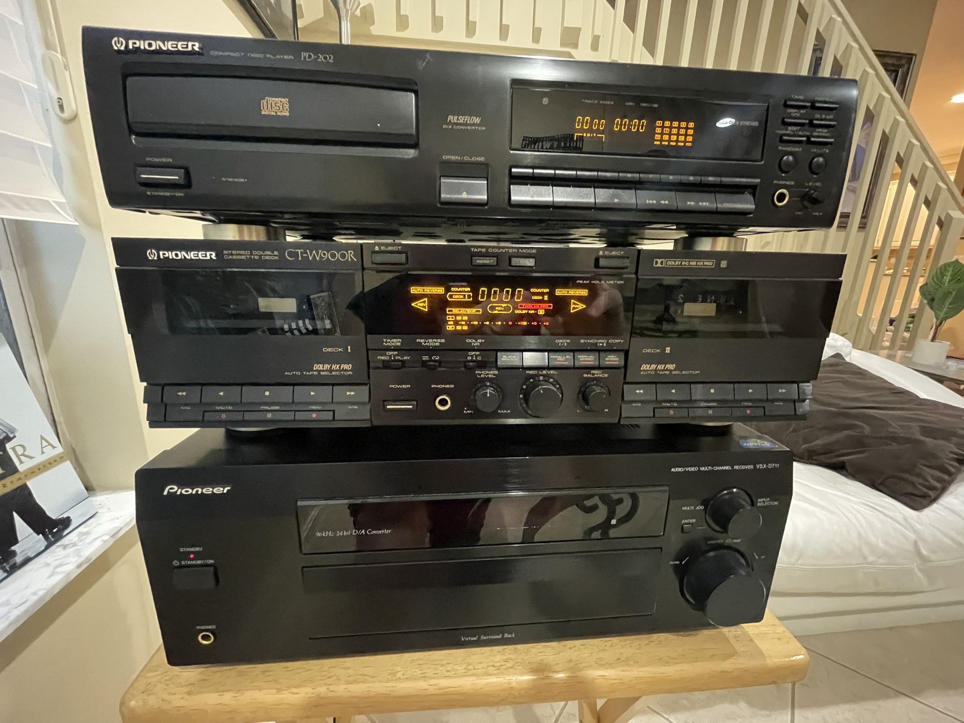 Pioneer Stereo Receiver, CD Player and Cassette Tape Deck