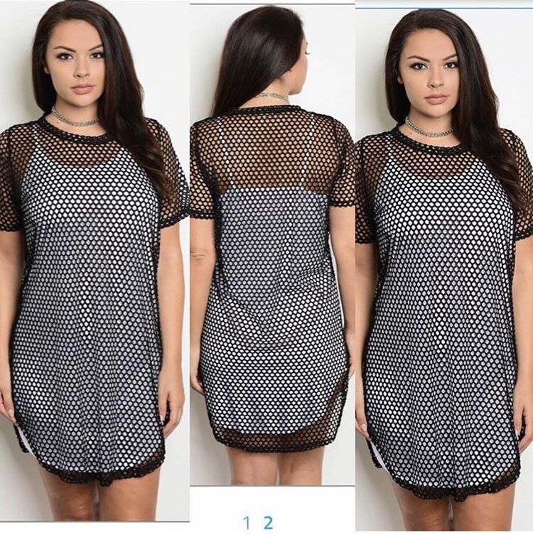 Fishnet dress size (3X)(2X)(1x)