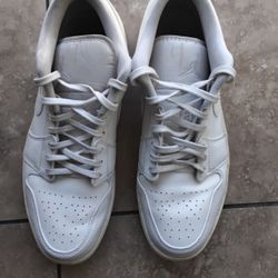 Nike " Air Jordan 1 " Low Triple White Men's Shoes 