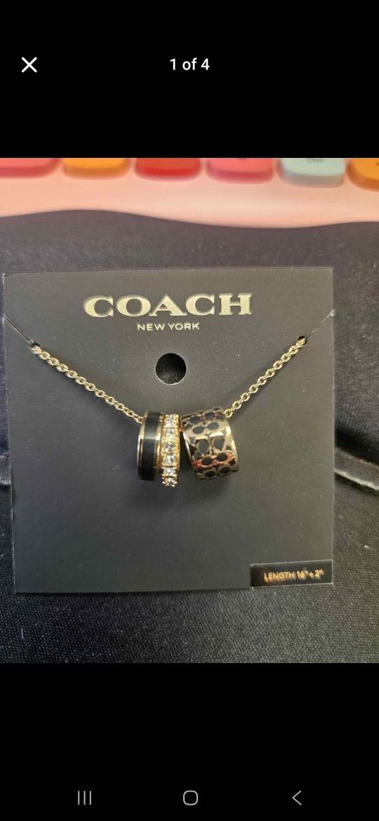 Coach Classic C Enamel Necklace