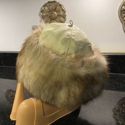 Leather And Fur Outdoor Winter Hat for Women One Size