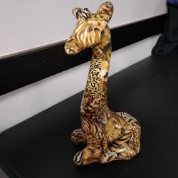 Vintage Hand Crafted And Painted long Neck Giraffe 1 ft tall Beautiful