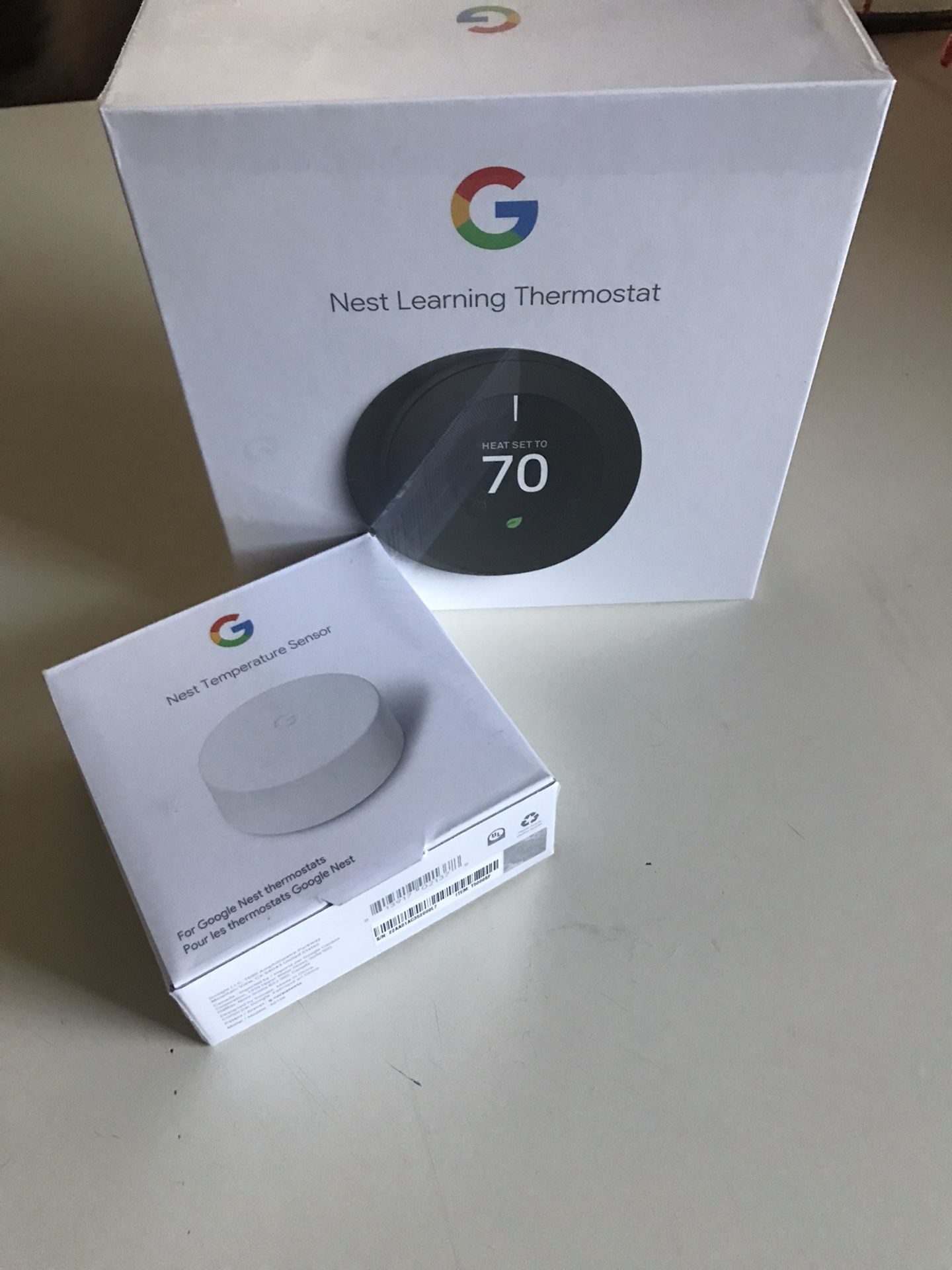 New Google Nest Learning Thermostat 3rd Generation  And New Nest Temperature Sensor