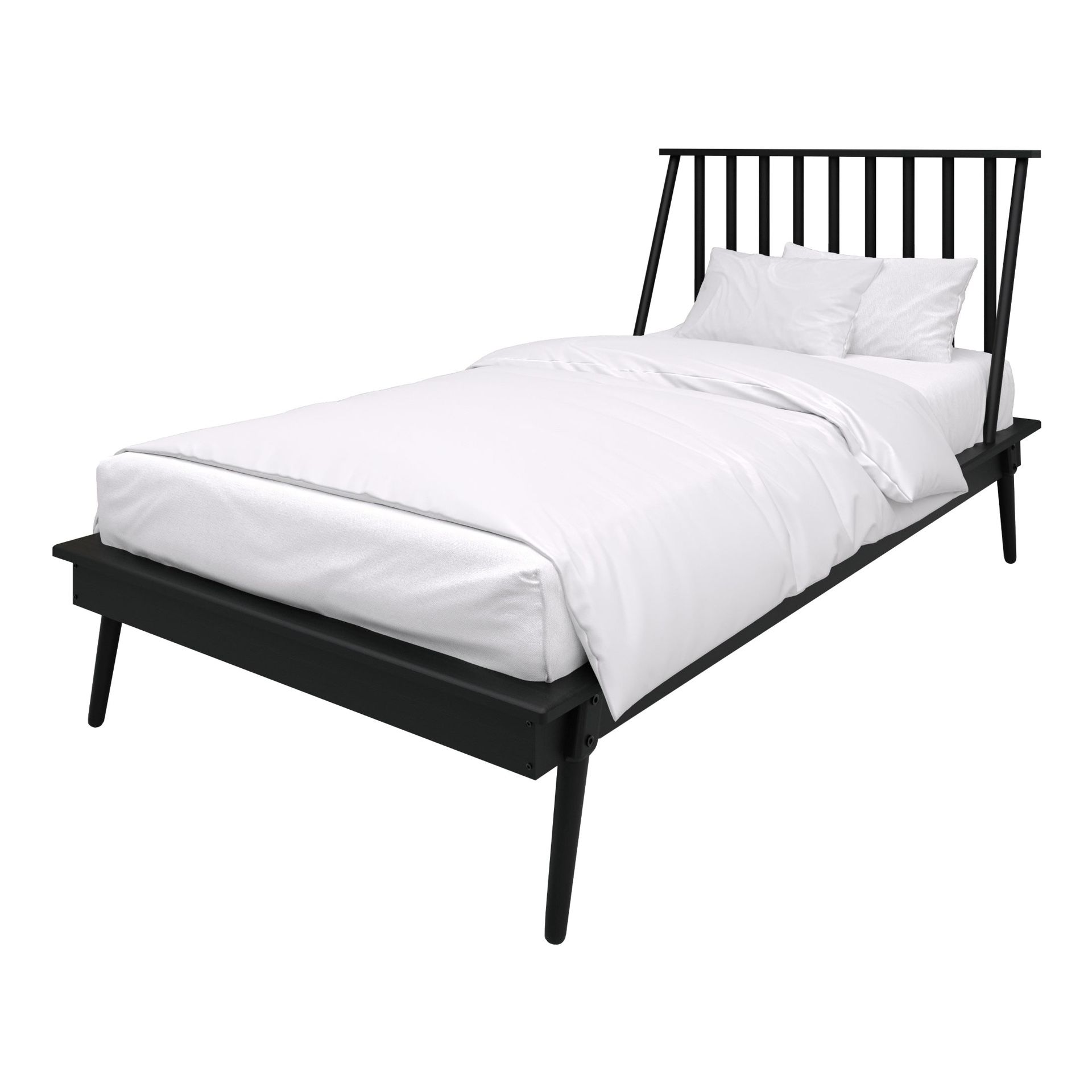 Twin size Vintage Wooden Platform Bed