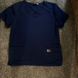 Blue Unisex Scrub Top 