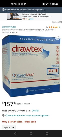 Drawtex Wound Dressings 3/8"x 18" Rope, 10ct Box for Sale in Garden Grove,  CA - OfferUp