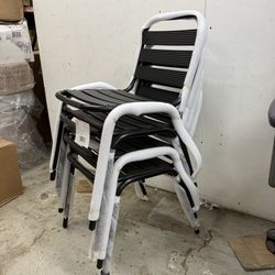 Flash Furniture Lila Commercial Black Metal Indoor-Outdoor Restaurant Stack Chair with Metal