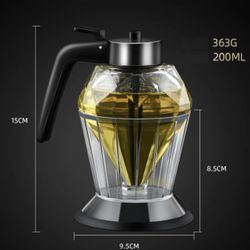 Honey Dispenser Syrup Dispenser with Stand for Syrup 200ml Diamond Glass