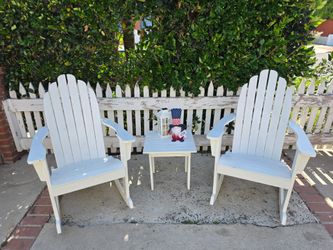 White Rocking Adirondack Set