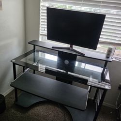 Desk, Xbox, Monitor 