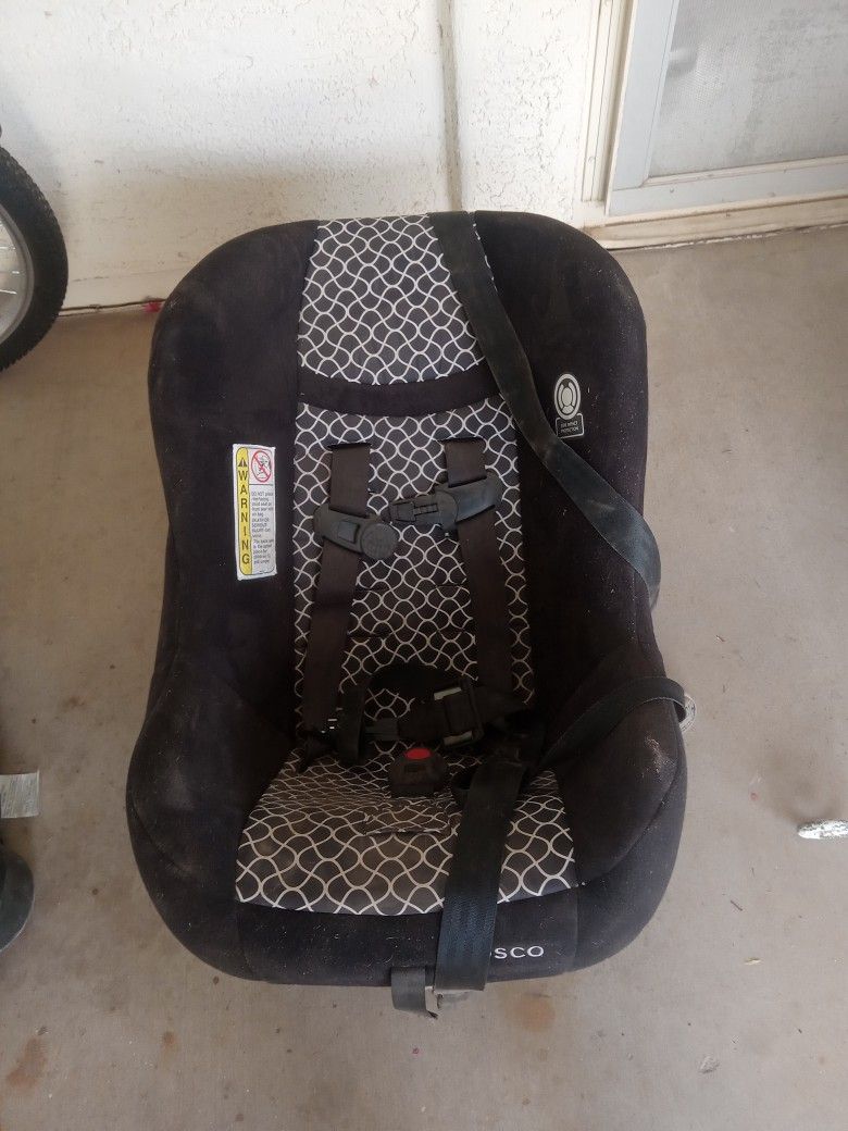 Car.
Seat and booster seat.