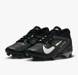 Men's Nike Alpha Menace 4 Pro Black White Football Cleats Sz 9🏈