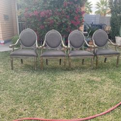 4 Wooden Cushion Chairs