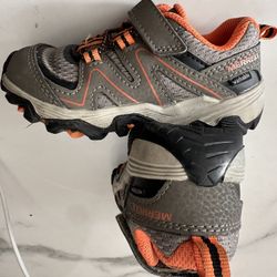 MERRELL Trail Quest Boys Jr Hiking Sneaker Grey Black Orange 
