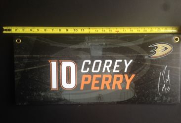 Autographed Corey Perry Anaheim Ducks Name Board