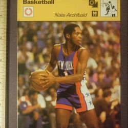 1977 Sportscaster Nate Archibald New York Nets Little Big Man Sport Photo Large Oversized Basketball Card HTF Collectible Vintage Italy NBA