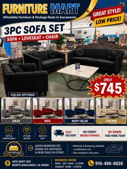 🔥Flash Deal🔥Brand New 3pc Sofa, Loveseat and Chair $745, Fast Delivery Available