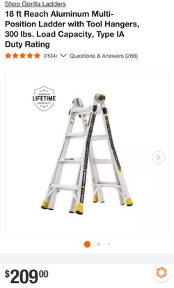 Gorilla ladder 18ft reach