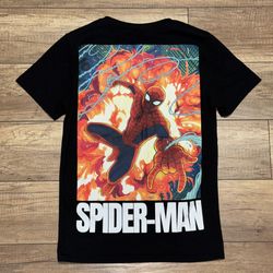 Spider Man Marvel Wall Crawler Web Head Double Sided Graphic T Shirt Mens Small