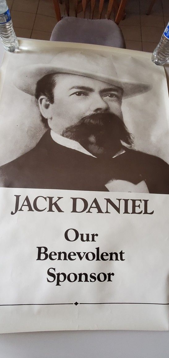 Vintage Jack Daniels "Our Benevolent Sponsor" Poster in Original Shipping Tube