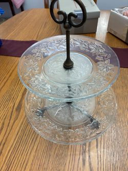 Princess House two tier serving tray