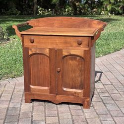 Antique 1800s Wooden Washstand Cabinet 