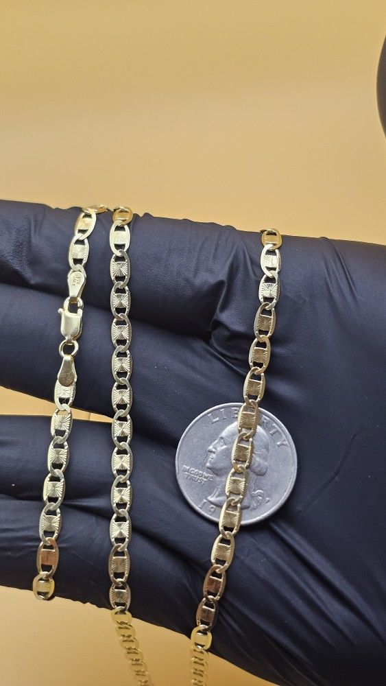 ✨ 24” Valentino Diamond-Cut Chain – Gold Over 925 – 4mm ✨